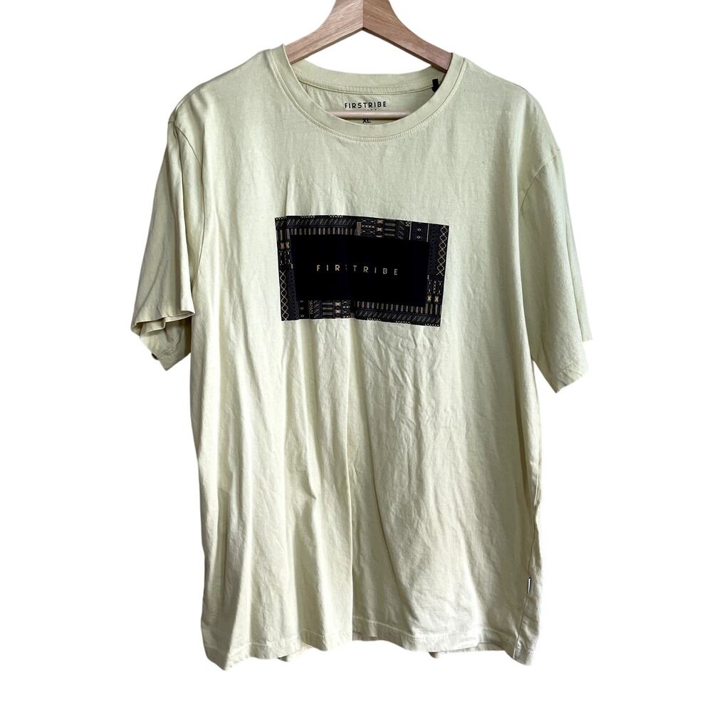 Firstribe odysea men's short sleeved shirt XL casual summer 100% cotton yellow